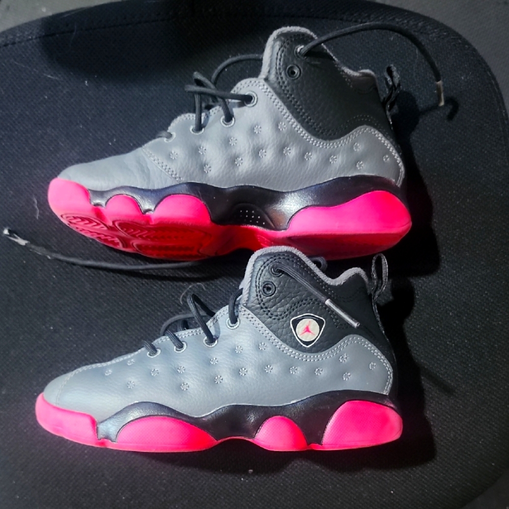 Jordan Gray and Pink Sneakers